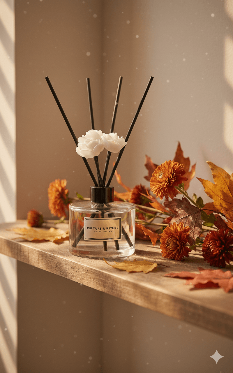A soothing aromatherapy diffuser with fall-inspired oils — perfect for cozy mornings and calm energy.